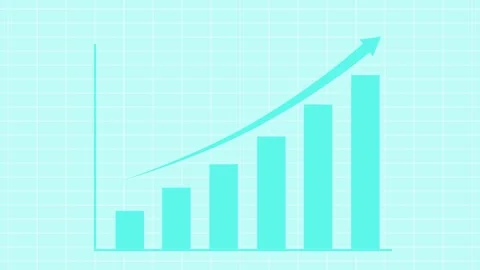 Growth bar chart with upward arrow showing rising business progress and suc.. Stock Footage 337177206