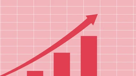 Growth bar chart with upward arrow showing rising business progress and suc.. Stock Footage 337177209