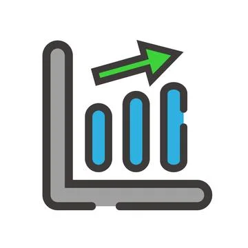 Growth bar graph and arrow. Vector. Stock Illustration