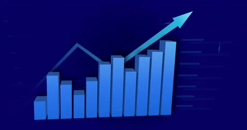Growth bar graph. Data accounting histogram. Stock Footage 153924873