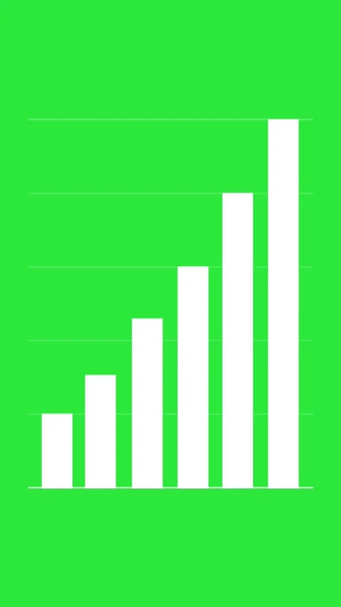 Growth Bar Graph on a Green Screen Backg... | Stock Video | Pond5