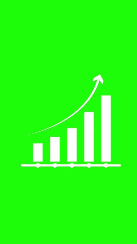 Growth bar graph with upward arrow animation Stock Footage 330498213