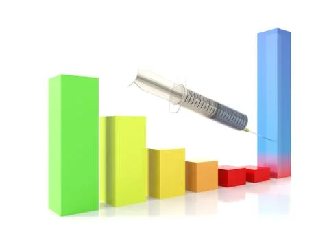 Growth bars graph injection Stock Illustration