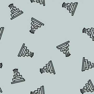 Growth for be king line vector seamless pattern Stock Illustration
