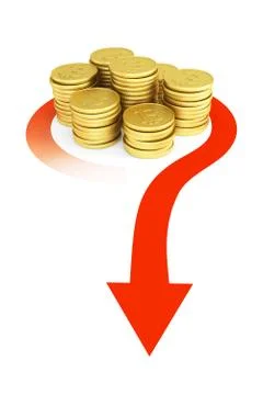 Growth of bitcoin currency, 3d rendering Stock Illustration
