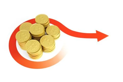 Growth of bitcoin currency, 3d rendering Stock Illustration