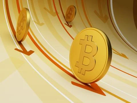 Growth of bitcoin currency, 3d rendering Stock-Illustration