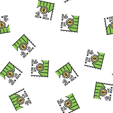 Growth bitcoin rate ico vector seamless pattern Illustrazione stock