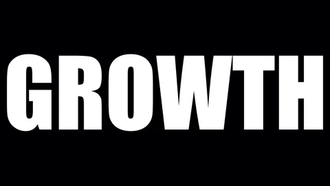 Growth Bold Text Animation on Dark Background Stock Footage 331810234