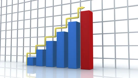 Growth Chart, 3D Render Stock Footage 295535935