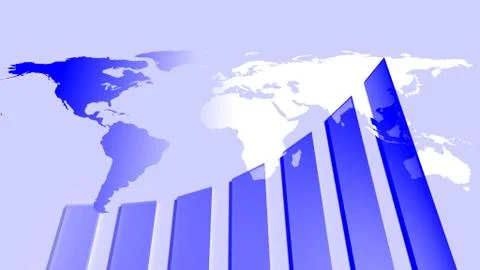 Growth chart and earth map Stock Illustration