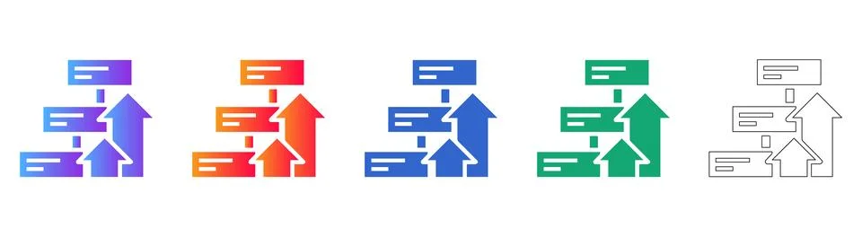 Growth Chart and Progress Icons Stock Illustration
