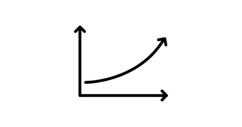 Growth chart animated outline icon Stock Footage 250448512