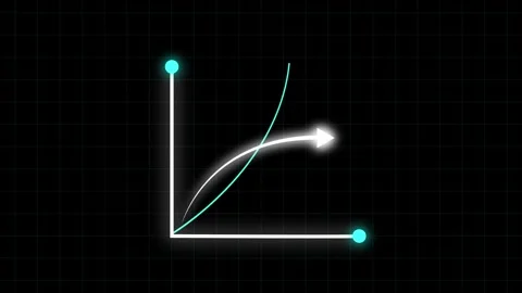 Growth chart animation with glowing orbs. Growth chart futuristic success a.. Stock Footage 337616783