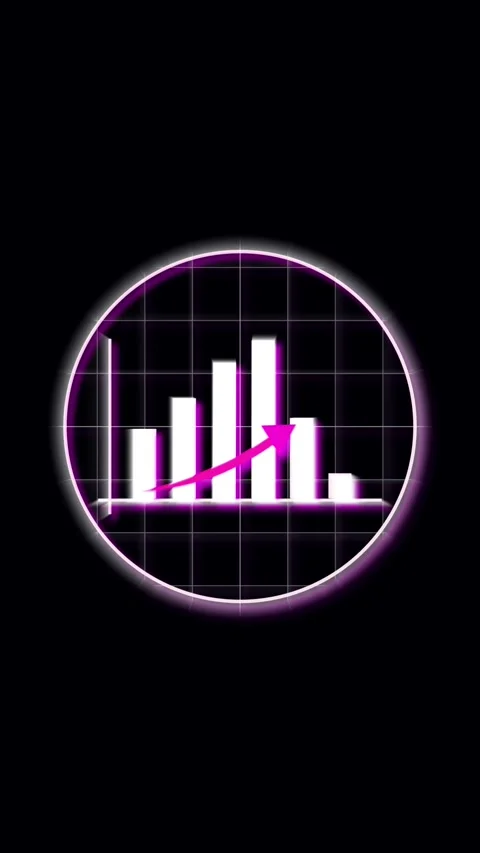 Growth chart animation neon purple white bars data visualization vertical v.. Stock Footage 321630375