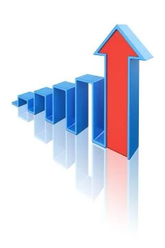 Growth Chart with Arrow Symbol Stock Illustration