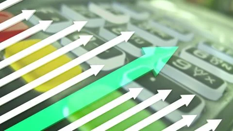 Growth chart on the background of terminal Stock Illustration