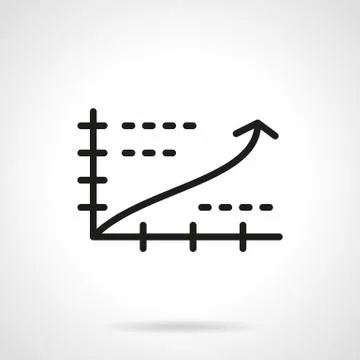 Growth chart black simple line vector icon Stock Illustration