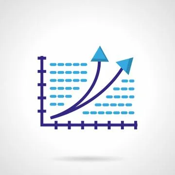 Growth chart color vector icon Stock Illustration