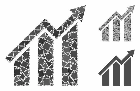 Growth chart Composition Icon of Ragged Elements Stock Illustration