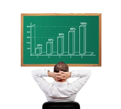 Growth chart on desk Stock Photos