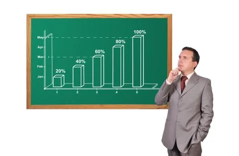 Growth chart on desk Foto stock