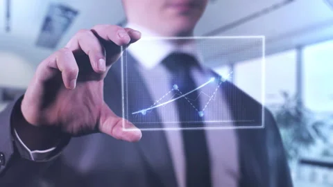 The growth chart on the device Stock Footage 321388126