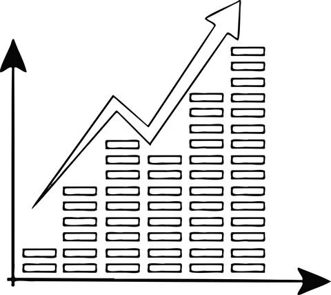 Growth chart  drawn icon Stock Illustration