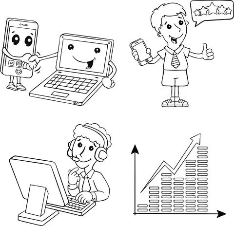 Growth chart  drawn icon Stock Illustration