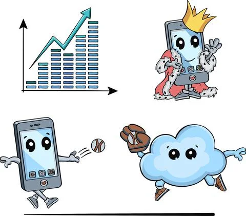 Growth chart  drawn icon Stock Illustration