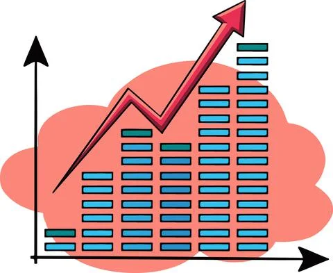 Growth chart  drawn icon Stock Illustration
