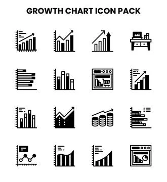 Growth Chart DuoTone Icons Pack Illustrazione stock