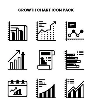 Growth Chart DuoTone Vector Icons Pack Stock Illustration