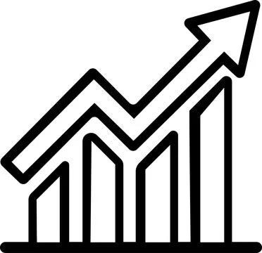 Growth chart graph and analytics line icon Illustrazione stock