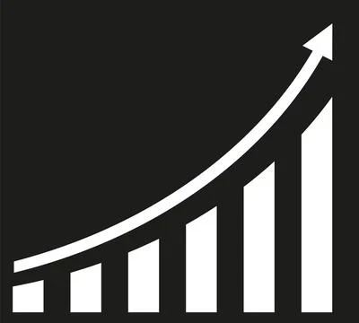 Growth chart graph with rising columns. Business and financial success Illustrazione stock
