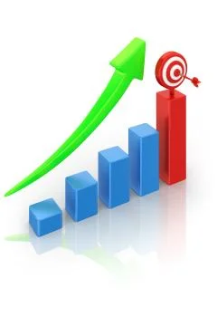 Growth Chart with hit target Stock Illustration
