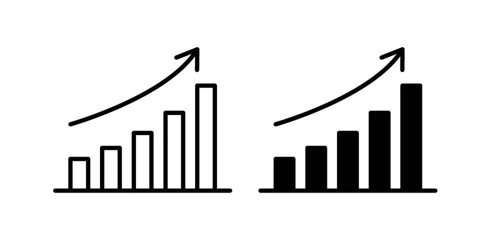 Growth chart icon graphic element. web icon set Stock Illustration