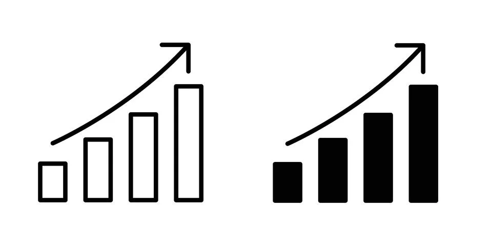 Growth chart icon illustration vector, icon set for apps Stock Illustration