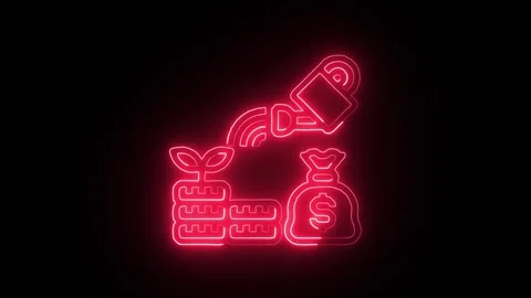 Growth Chart Icon Isolated on Black Background, Business Increase Symbol Desi Stock Footage 330003429
