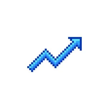 Growth Chart Icon Pixel Stock Illustration