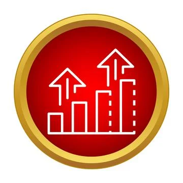 Growth chart icon showing increasing progress Stock Illustration