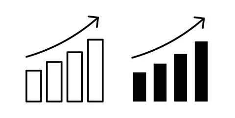 Growth chart icon symbol. Flat Vector illustration Stock Illustration