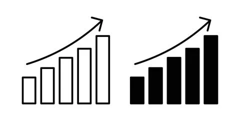 Growth chart icon vector art Illustrations Stock Illustration