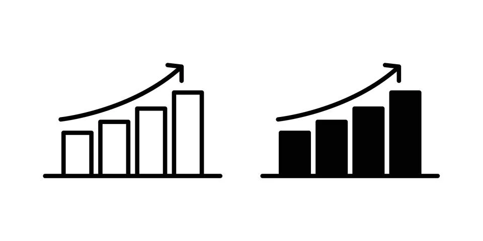 Growth chart icon vector design illustrations Illustrazione stock