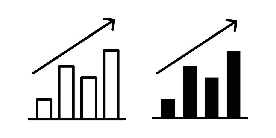 Growth chart icon vector design illustrations Stock Illustration