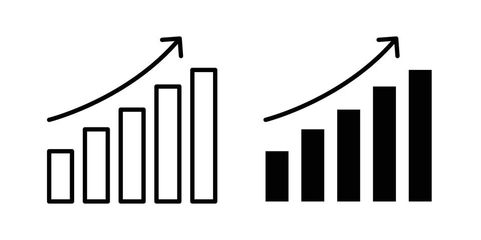 Growth chart icon vector, illustration icon set Stock Illustration