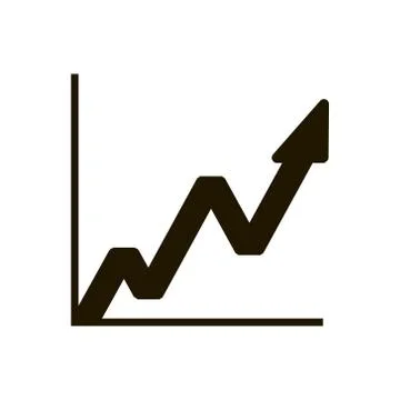 Growth chart Icon on white background. Trendy flat style for graphic design, web Stock Illustration