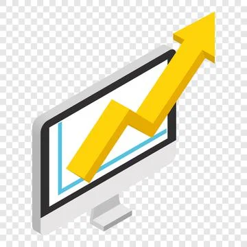 Growth chart isometric 3d icon Stock Illustration