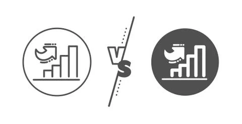 Growth chart line icon. Column graph sign. Vector Stock Illustration