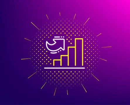 Growth chart line icon. Column graph sign. Vector Stock Illustration